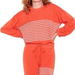 Sundry Orange Striped Lounge Set